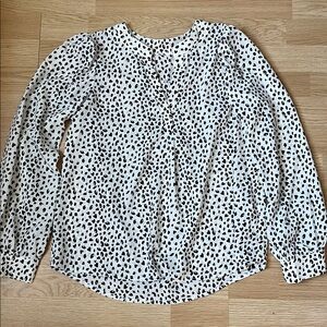 SHEIN Black and White Animal Print Top